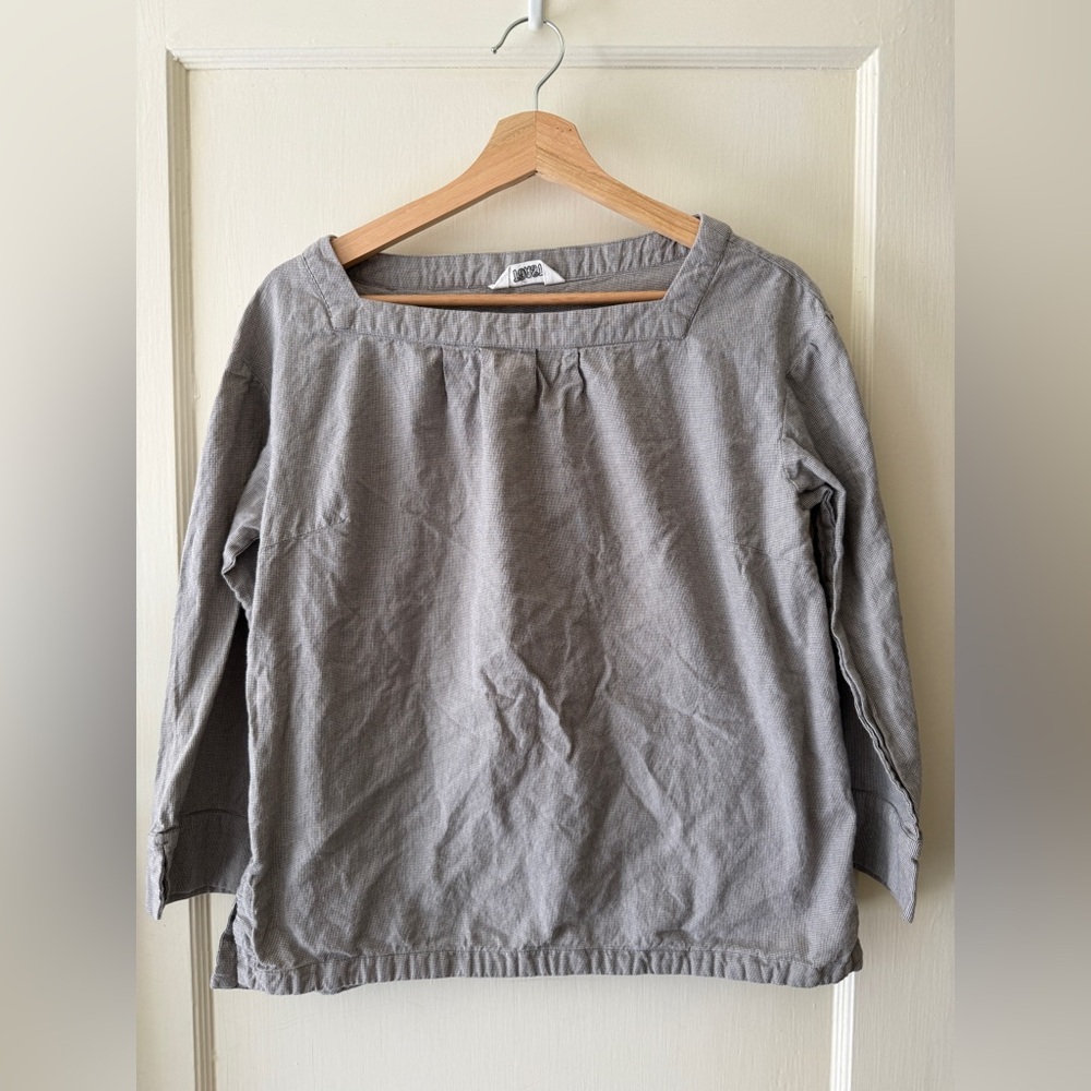 Toast square neck blouse, size 14 UK/10US, taupe